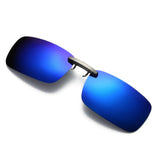 Polarized Clip on Sunglasses for Women and Men, Clips On Your Prescription or Reading Glasses Lightweight Rimless Frameless Suitable for Driving, Blue
