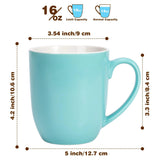 16 oz Large Coffee Mug with Handle, Ceramic Tea Cup for Coffee, Latte, Tea and Hot Drinks at Home or Office, Blue In Australia - Darrahopens