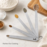 5 Pack Stainless Steel Mini Measuring Spoons, Compact Kitchen Measuring Spoon Set for Baking, Cooking and Seasoning