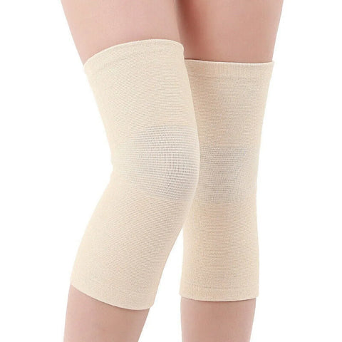 Bamboo Knee Sleeve, Compression Knee Brace for Daily Support, Soft Elastic Knee Protector for Sports and Walking, Size L, Beige In Australia - Darrahopens