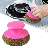 Plastic Mesh Non-Scratch Scouring Pad, Plastic Dish Scrubbers with Short Handle, Mesh Scouring Non Scratch Pads, 3.14x2.16 Inch, Purple In Australia - Darrahopens