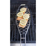 Stainless Steel Folding Fish Grill Basket with Wooden Handle, Non Stick BBQ Grilling Basket for Vegetables, Fish, Meat, Steak, Shrimp, 22.2x5.9in In Australia - Darrahopens