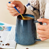 24 oz Large Ceramic Coffee Mug with Large Handle, Extra Large Tea and Coffee Cup for Office, Home, Latte and Hot Drinks, Blue In Australia - Darrahopens