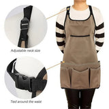 Garden Apron for Men and Women with 14 Pockets, Gardening Tool Work Apron for Barbers, Bartenders and Gardeners In Australia - Darrahopens