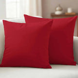 Outdoor Pillow Covers 20"x20" Set of 2, Plain Waterproof Throw Pillow Covers for Patio Furniture, Decorative Cushion Covers, Red