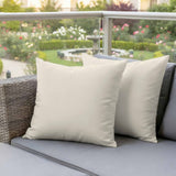 Cream Outdoor Pillow Covers 18"x18" Set of 2, Plain Waterproof Throw Pillow Covers for Patio Sofa Furniture and Porch Decor