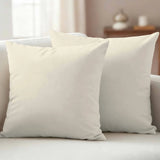 Cream Outdoor Pillow Covers 18"x18" Set of 2, Plain Waterproof Throw Pillow Covers for Patio Sofa Furniture and Porch Decor
