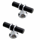 10 Pack Matt and Cabinet Knobs, 2 Inch(50mm) Cabinet Hardware T Bar Knobs for Cupboard and Drawers, Black, Silver