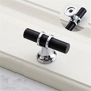 10 Pack Matt and Cabinet Knobs, 2 Inch(50mm) Cabinet Hardware T Bar Knobs for Cupboard and Drawers, Black, Silver