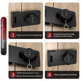 Mechanical Password Rotary Hasp Locks, Cabinet Locks with Combination, Door Security Latch for Small Barn Doors, Cabinets, Gate, Bathroom, Black