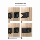 Mechanical Password Rotary Hasp Locks, Cabinet Locks with Combination, Door Security Latch for Small Barn Doors, Cabinets, Gate, Bathroom, Black