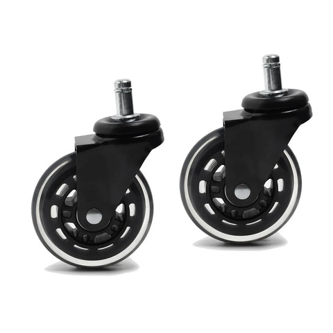 Office Chair Wheels, 3 inch 11*22cm Caster Wheels Replacement for Hardwood Floors and Carpet, Heavy-Duty Casters with 650 lbs Load Capacity, Black In Australia - Darrahopens