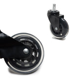 Office Chair Wheels, 3 inch 11*22cm Caster Wheels Replacement for Hardwood Floors and Carpet, Heavy-Duty Casters with 650 lbs Load Capacity, Black