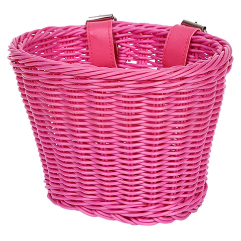 Bicycle Wicker Basket, Front Handlebar Basket with Adjustable Belt, Plastic Woven Kids Bike Basket for Bikes and Scooters In Australia - Darrahopens