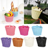 Bicycle Wicker Basket, Front Handlebar Basket with Adjustable Belt, Plastic Woven Kids Bike Basket for Bikes and Scooters In Australia - Darrahopens