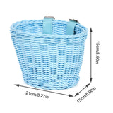 Bicycle Wicker Basket, Front Handlebar Basket with Adjustable Belt, Plastic Woven Kids Bike Basket for Bikes and Scooters In Australia - Darrahopens