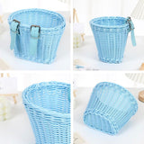 Bicycle Wicker Basket, Front Handlebar Basket with Adjustable Belt, Plastic Woven Kids Bike Basket for Bikes and Scooters In Australia - Darrahopens