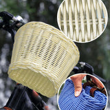 Bicycle Wicker Basket, Front Handlebar Basket with Adjustable Belt, Plastic Woven Kids Bike Basket for Bikes and Scooters In Australia - Darrahopens