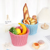 Bicycle Wicker Basket, Front Handlebar Basket with Adjustable Belt, Plastic Woven Kids Bike Basket for Bikes and Scooters