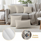 Ivory Outdoor Pillow Covers, Waterproof Decorative Throw Pillowcases Set of 2 for Patio Sofa Furniture, Ivory White In Australia - Darrahopens