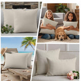 Ivory Outdoor Pillow Covers, Waterproof Decorative Throw Pillowcases Set of 2 for Patio Sofa Furniture, Ivory White In Australia - Darrahopens