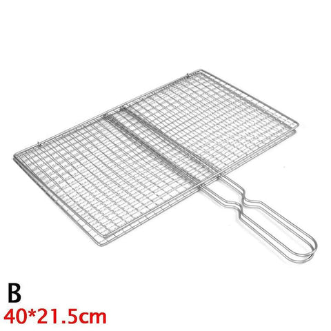 Non-Stick Fish Grilling Basket Metal Handle Barbecue Tool Meat Bacon Net BBQ Rack Grill Outdoor Steel Accessories In Australia - Darrahopens