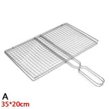 Non-Stick Fish Grilling Basket Metal Handle Barbecue Tool Meat Bacon Net BBQ Rack Grill Outdoor Steel Accessories