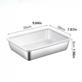 2 Piece, Fridge Storage Containers, Stainless Steel Baking Pans with Lids, Freezer Meal Prep, Market Stall Catering, Rectangular, 12x8x3 In