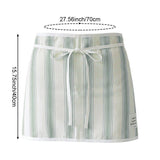 Striped Cotton Waist Apron for Waitress and Server, Pocketed Kitchen Work Apron for Coffee Shop, Restaurant and Catering Use