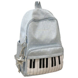 Piano Print Backpack Large Capacity Polka Dot Casual Travel Daypack, Blue, for Travel, Shopping, Work and Daily Carry In Australia - Darrahopens