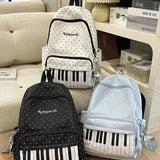Piano Print Backpack Large Capacity Polka Dot Casual Travel Daypack, Blue, for Travel, Shopping, Work and Daily Carry In Australia - Darrahopens
