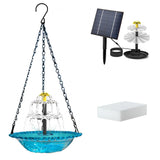 Solar Cascade Hanging Bird Bath Fountain, Hummingbird Water Fountain with Solar Pump Glass Bowl for Garden Yard Patio Backyard Decoration In Australia - Darrahopens