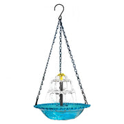 Solar Cascade Hanging Bird Bath Fountain, Hummingbird Water Fountain with Solar Pump Glass Bowl for Garden Yard Patio Backyard Decoration In Australia - Darrahopens