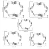 Flower Cookie Cutters Set of 5, Stainless Steel Sandwich Cutters and Biscuit Molds, Sturdy for Cookies, Sandwiches, Cake, Fruit