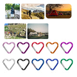 Heart Shape Carabiner Clip Metal Buckle Spring Hook Heavy-Duty Carabiner for Camping Hiking Fishing Dog Leashes
