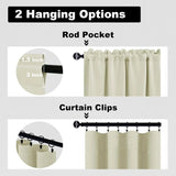 1 Pair, Blackout Curtains for Living Room, Short for Small Window, Thermal Bedroom, 30 Inch for Boys Room, Kitchen, Basement, 30 by 30 Inch, Black