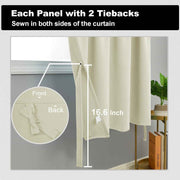 1 Pair, Blackout Curtains for Living Room, Short for Small Window, Thermal Bedroom, 30 Inch for Boys Room, Kitchen, Basement, 30 by 30 Inch, Black