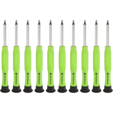10 Pieces T6 Torx Mini Screwdriver Set, 3 mm Torx Head 87 mm Repair Tool for Small Appliances, Yellow and Green In Australia - Darrahopens