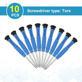 10 Pieces T6 Torx Mini Screwdriver Set, 3 mm Torx Head 87 mm Repair Tool for Small Appliances, Yellow and Green
