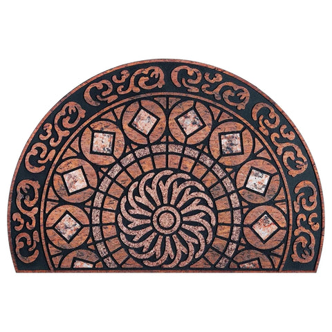 Boho Style Semicircular Door Mat, Heavy-Duty Outside Door Mat, Half Round Welcome Mat Outdoor for Front Door, Entryway, Patio In Australia - Darrahopens