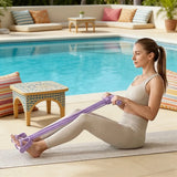Pedal Resistance Bands with Handles, Home Abdominal and Waist Toning Fitness Equipment, Crunches Elastic Pull Rope, and Core Training