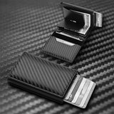 Ultra Thin Men's Wallet, Carbon Fiber Style Card Holder and Money Clip Wallet for Travel, Work and Daily Carry, Black In Australia - Darrahopens