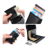 Ultra Thin Men's Wallet, Carbon Fiber Style Card Holder and Money Clip Wallet for Travel, Work and Daily Carry, Black In Australia - Darrahopens