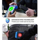 Ultra Thin Men's Wallet, Carbon Fiber Style Card Holder and Money Clip Wallet for Travel, Work and Daily Carry, Black
