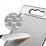 2‑Sided Stainless Steel Kitchen Chopping Board, Hygienic Cutting Board with Non‑Slip Edge & Juice Tray, Dishwasher Safe for Meat, Vegetables & Fruit