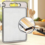 2‑Sided Stainless Steel Kitchen Chopping Board, Hygienic Cutting Board with Non‑Slip Edge & Juice Tray, Dishwasher Safe for Meat, Vegetables & Fruit