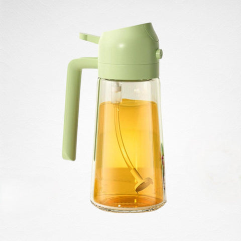 2-in-1 Oil Dispenser and Spray, BPA free, Olive oil bottle, Wok oil, Olive oil spray, Cooking spray, BBQ accessories, Baking spray, Olive green In Australia - Darrahopens