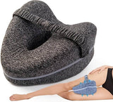 Orthopedic Knee Pillow with Strap, Side Sleeping Pillow for Bed, Ergonomic Leg Pillow, Hip Pain, Osteoarthritis, Posture Correction, Dark Grey In Australia - Darrahopens