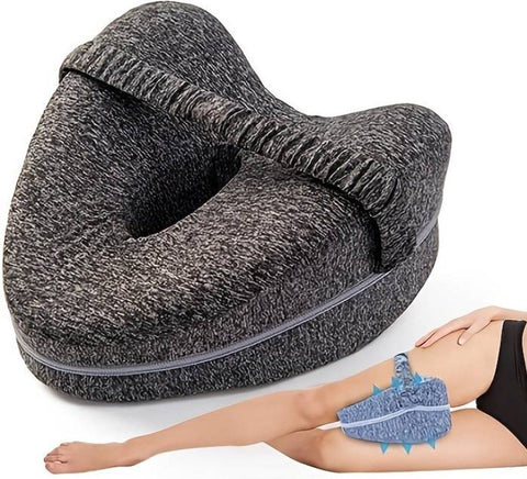 Orthopedic Knee Pillow with Strap, Side Sleeping Pillow for Bed, Ergonomic Leg Pillow, Hip Pain, Osteoarthritis, Posture Correction, Dark Grey In Australia - Darrahopens