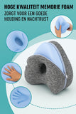 Orthopedic Knee Pillow with Adjustable Strap, Ergonomic Side Sleeping Leg Pillow for Hip and Knee Support, Dark Grey